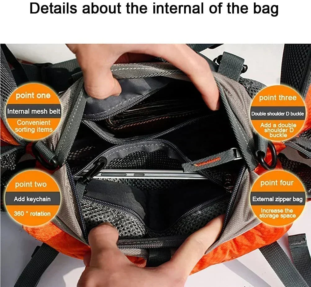 Ultralight Outdoor Waist Bag with Multiple Pockets and Adjustable Strap