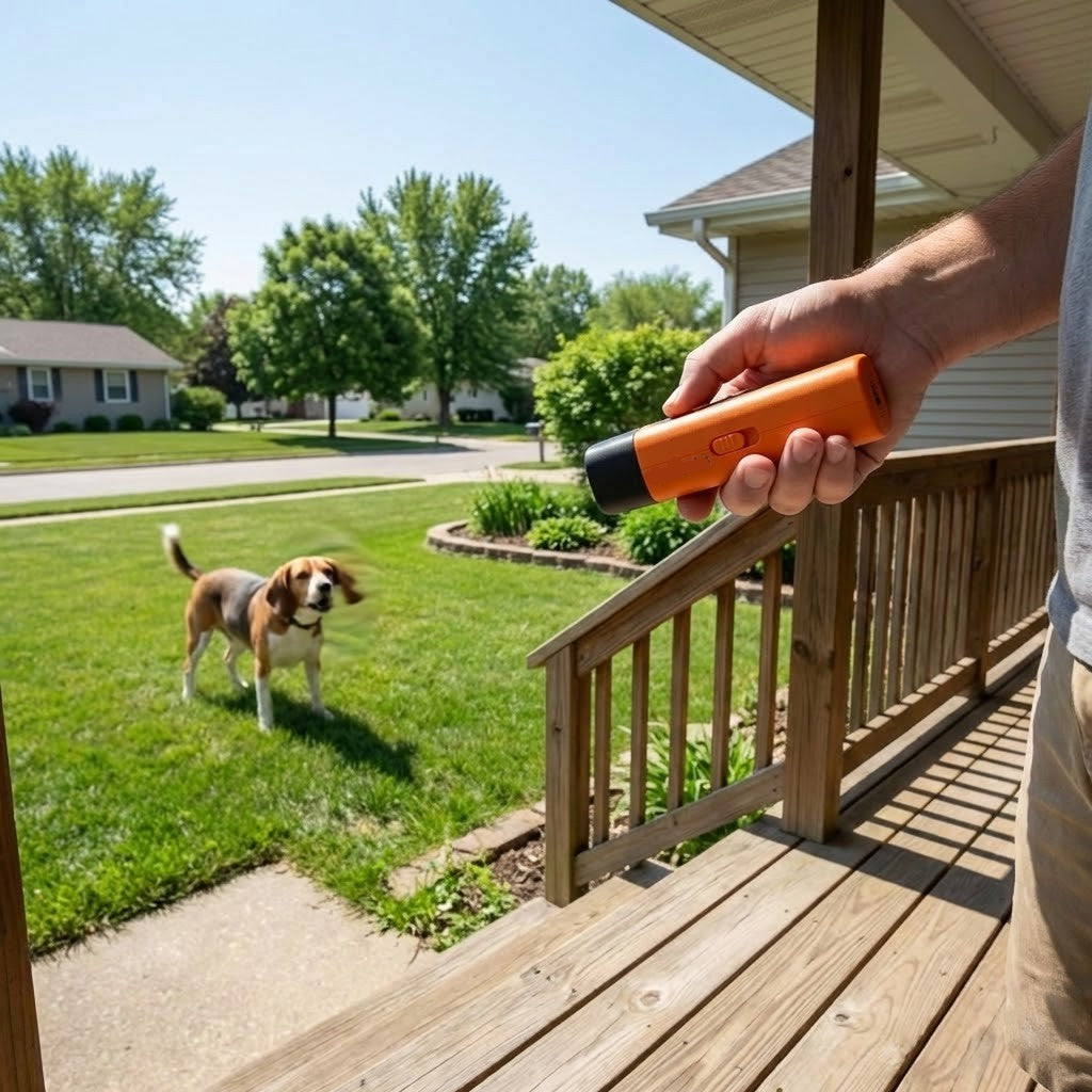 Ultrasonic Dog Training Device with 10m Range and LED Flashlight