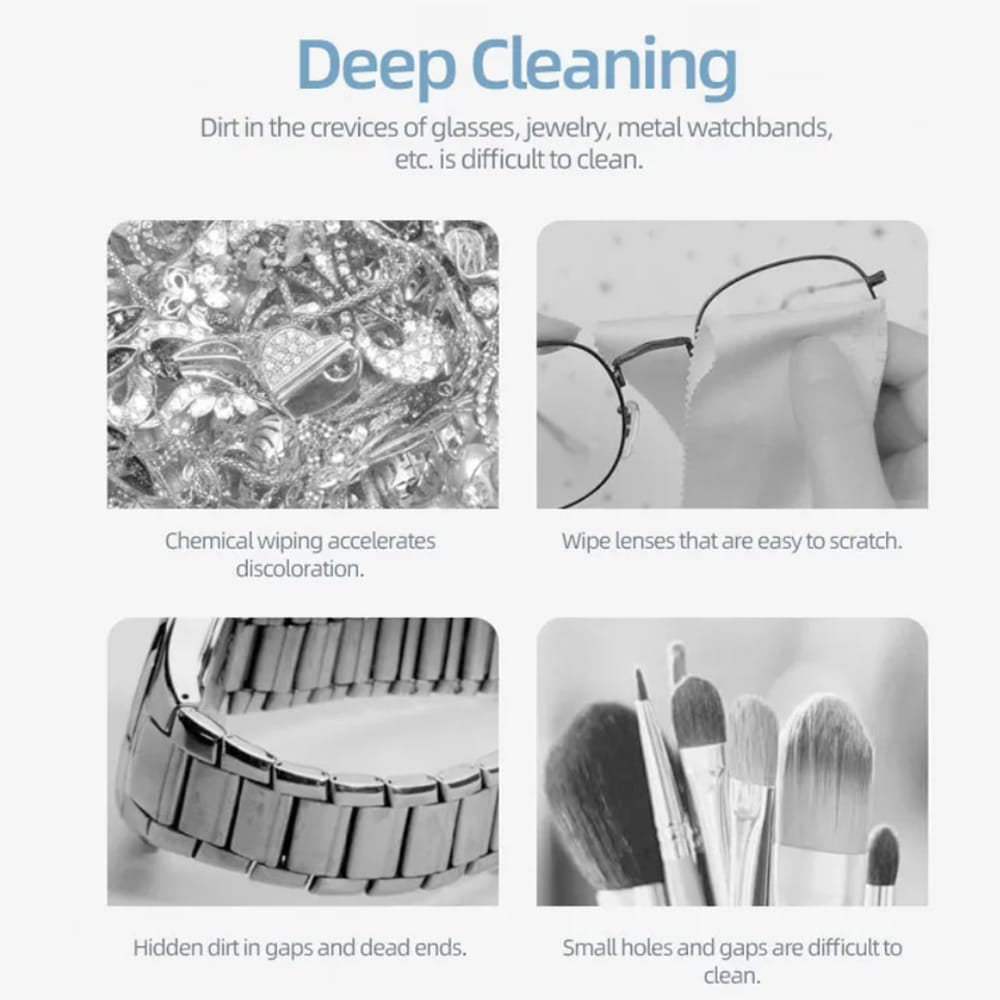 Ultrasonic Jewelry & Eyeglass Cleaner – 45 kHz Electric Cleaning Machine