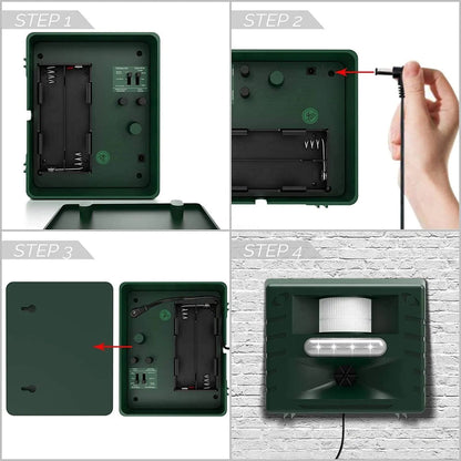 Ultrasonic Woodpecker Repeller with Solar Power & LED Deterrent