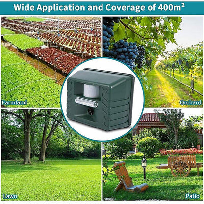 Ultrasonic Woodpecker Repeller with Solar Power & LED Deterrent