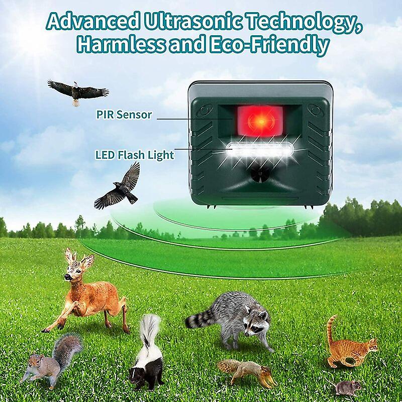 Ultrasonic Woodpecker Repeller with Solar Power & LED Deterrent