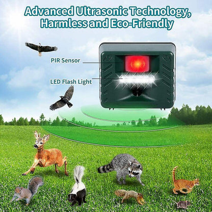 Ultrasonic Woodpecker Repeller with Solar Power & LED Deterrent