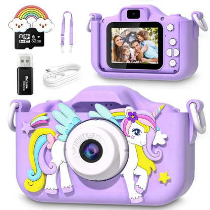 Unicorn Kids Camera with 32GB SD Card HD Photo and Video Toy Camera for Children
