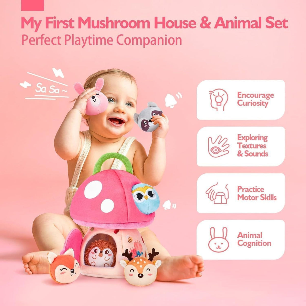Unisex Forest-Themed Sensory Plush Toy