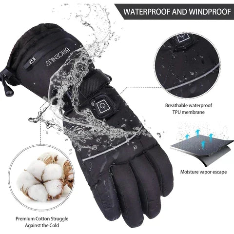 Wiederaufladbare beheizte Unisex-Handschuhe mit drei einstellbaren Heizstufen