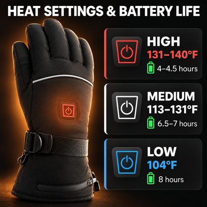 Beheizte Unisex-Handschuhe, drei Heizstufen, wärmende Winter-Handschuhe für den Außenbereich