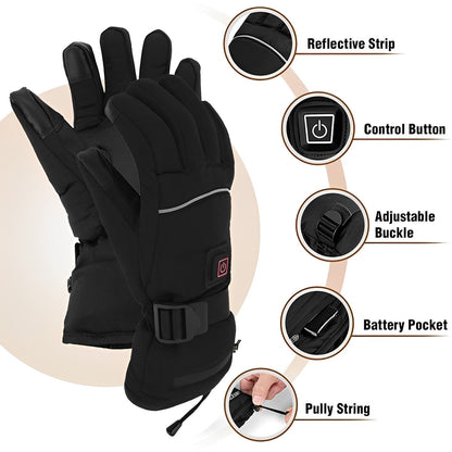 Beheizte Unisex-Handschuhe, drei Heizstufen, wärmende Winter-Handschuhe für den Außenbereich