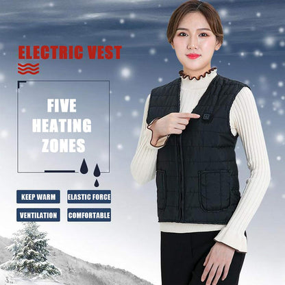 Gilet riscaldato unisex regolabile, scaldacorpo con riscaldamento del torace e della schiena