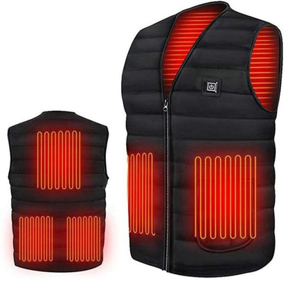 Gilet riscaldato unisex regolabile, scaldacorpo con riscaldamento del torace e della schiena
