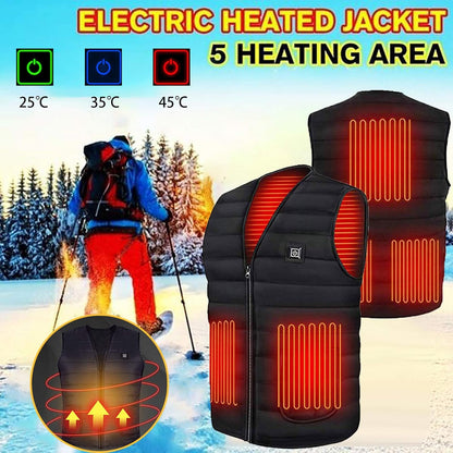Gilet riscaldato unisex regolabile, scaldacorpo con riscaldamento del torace e della schiena