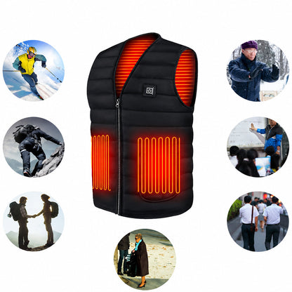 Gilet riscaldato unisex regolabile, scaldacorpo con riscaldamento del torace e della schiena