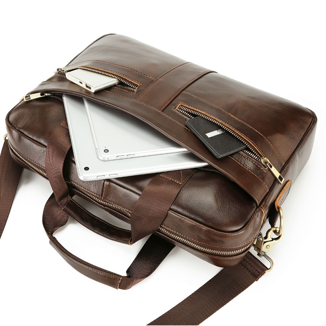 Ventolini Genuine Leather Men's Shoulder Bag Adjustable Crossbody