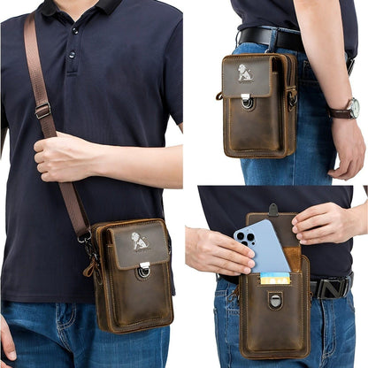 Vidal Men's Leather Waist Bag Multi Pocket Crossbody