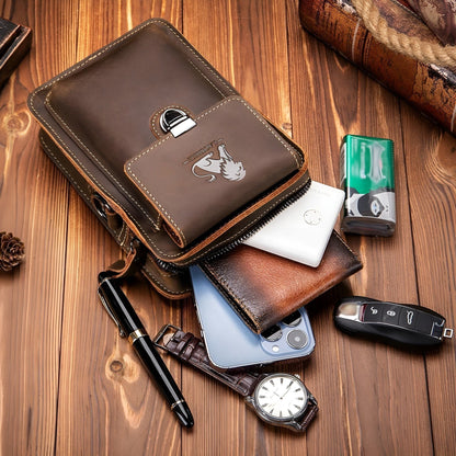 Vidal Men's Leather Waist Bag Multi Pocket Crossbody