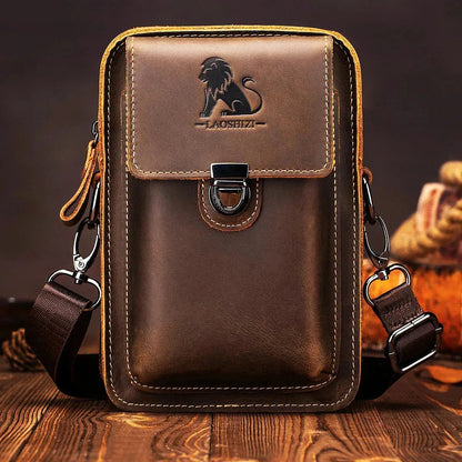 Vidal Men's Leather Waist Bag Multi Pocket Crossbody