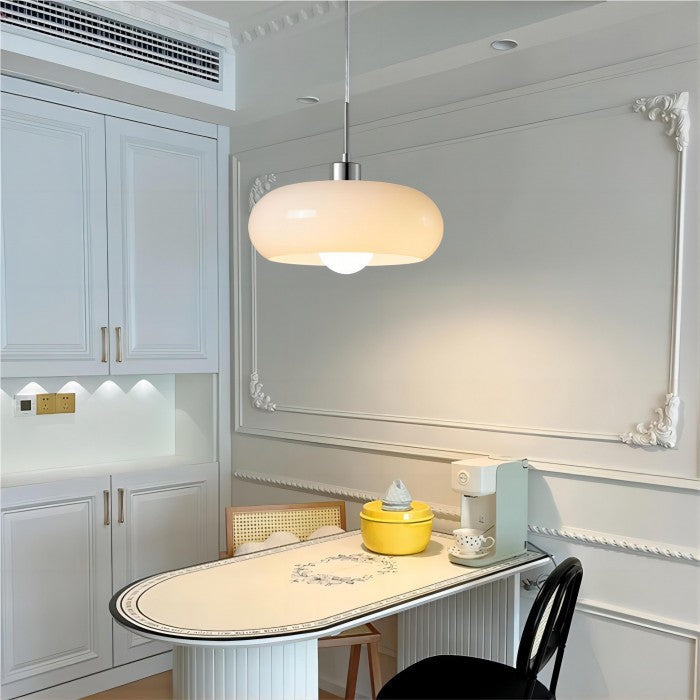 Vintage Bauhaus Pendant Light with Moulded Glass Shade