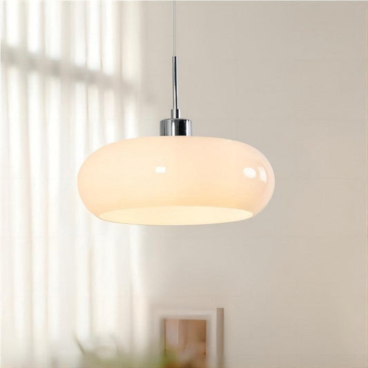 Vintage Bauhaus Pendant Light with Moulded Glass Shade