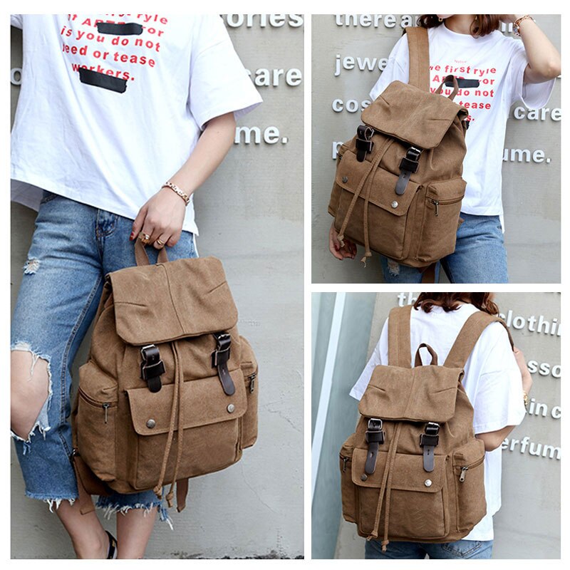 Vintage Canvas Backpack Large Capacity Everyday Rucksack