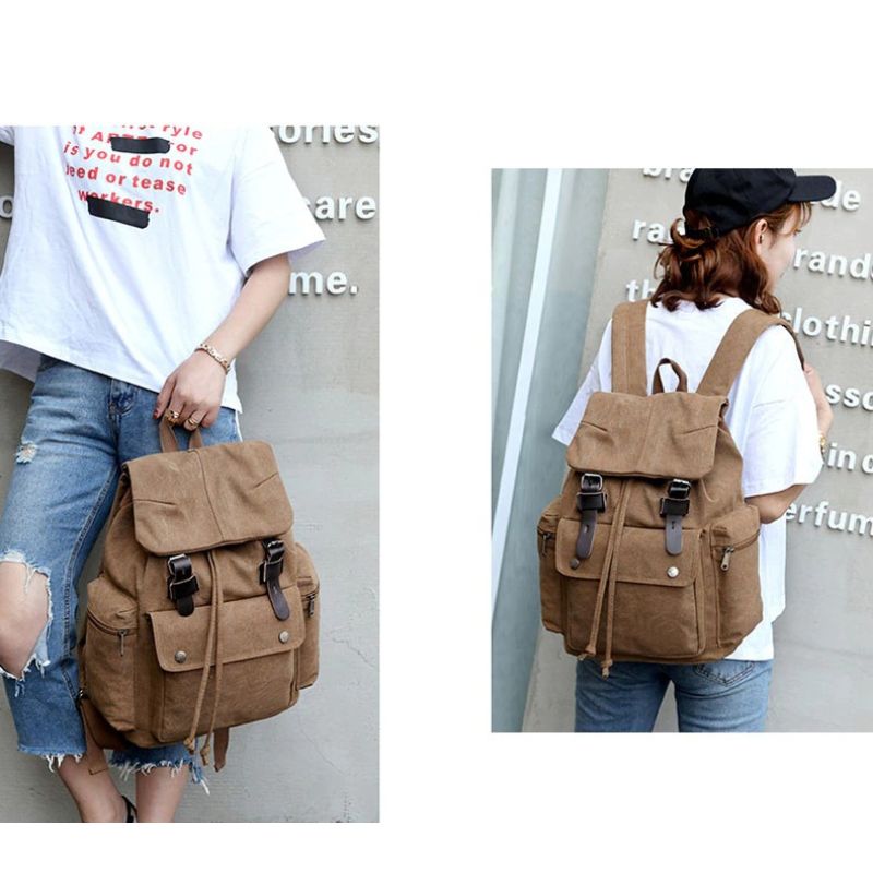 Vintage Canvas Backpack Large Capacity Everyday Rucksack