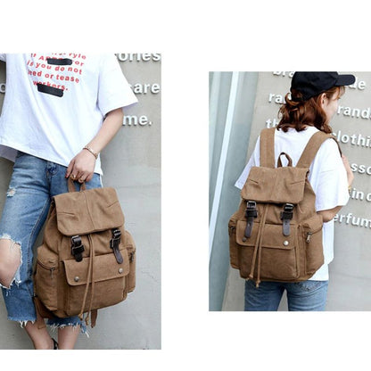 Vintage Canvas Backpack Large Capacity Everyday Rucksack