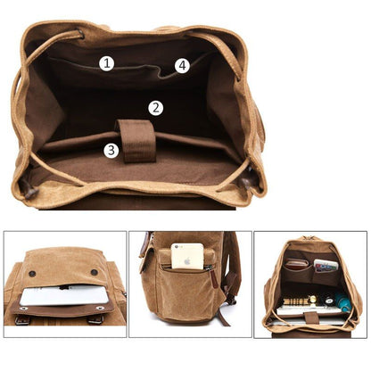 Vintage Canvas Backpack Large Capacity Everyday Rucksack