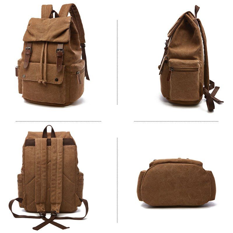 Vintage Canvas Backpack Large Capacity Everyday Rucksack