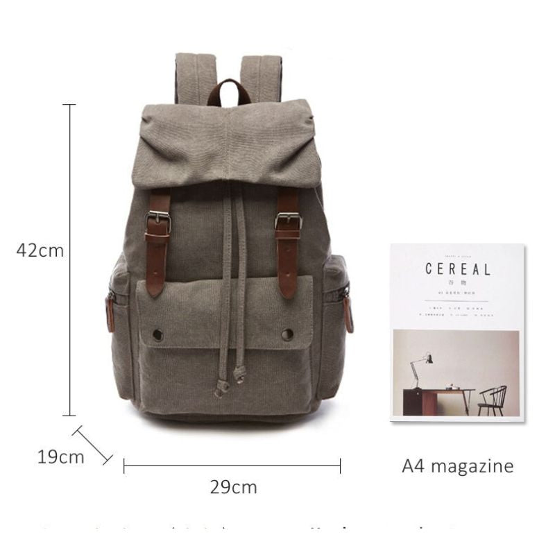 Vintage Canvas Backpack Large Capacity Everyday Rucksack