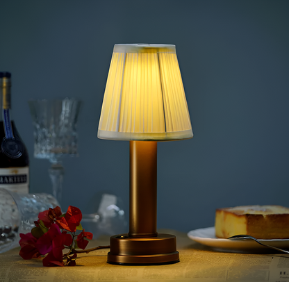 Vintage Flare Dimmable Table Lamp with Fabric Shade