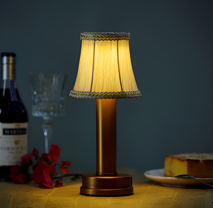 Vintage Flare Dimmable Table Lamp with Fabric Shade