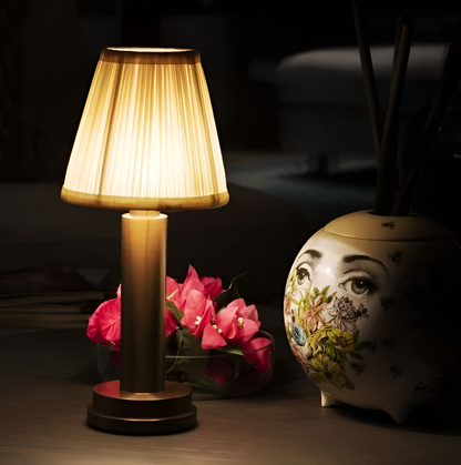 Vintage Flare Dimmable Table Lamp with Fabric Shade