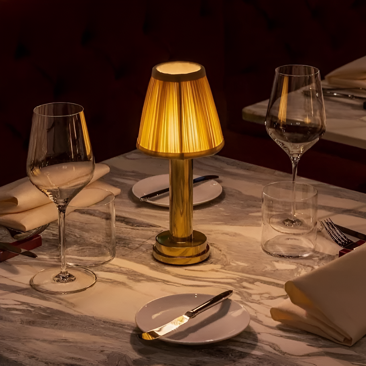 Vintage Flare Dimmable Table Lamp with Fabric Shade