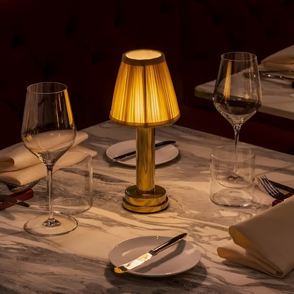 Vintage Flare Dimmable Table Lamp with Fabric Shade
