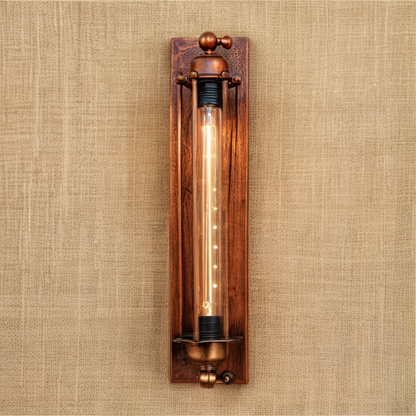 Vintage Industrial Wall Light with Metal Cage Design