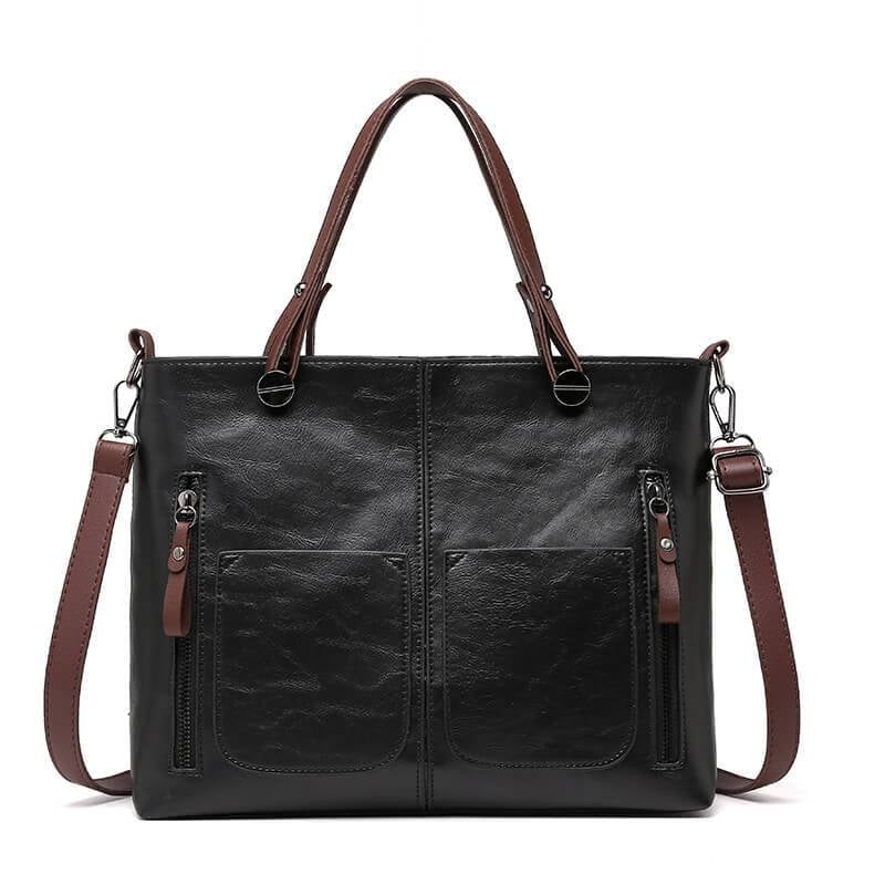 Vintage Leather Style Shoulder Bag for Women with Adjustable Strap and Spacious Design