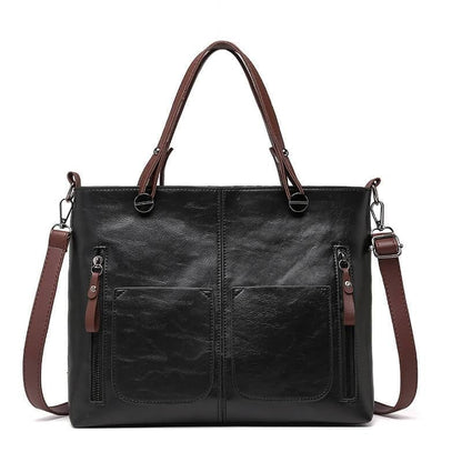 Vintage Leather Style Shoulder Bag for Women with Adjustable Strap and Spacious Design