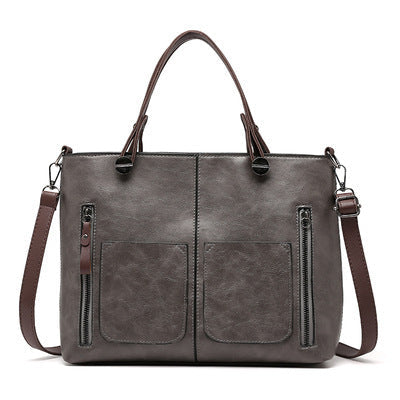 Vintage Leather Style Shoulder Bag for Women with Adjustable Strap and Spacious Design