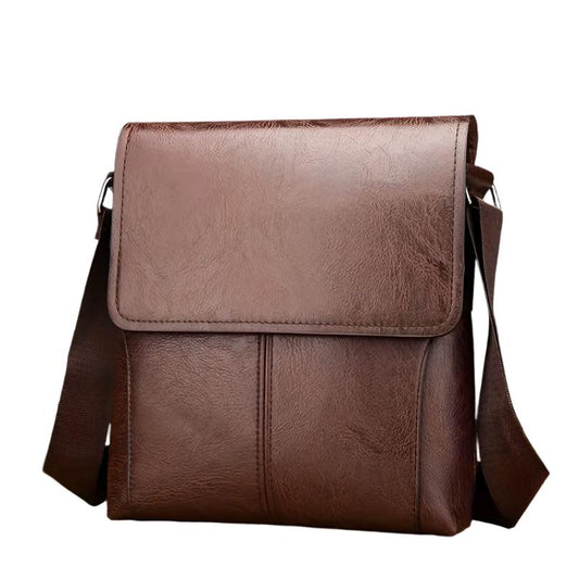 Vintage Luxe PU Leather Crossbody Messenger Bag for Men