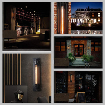 Vintage Matte Black LED Wall Light