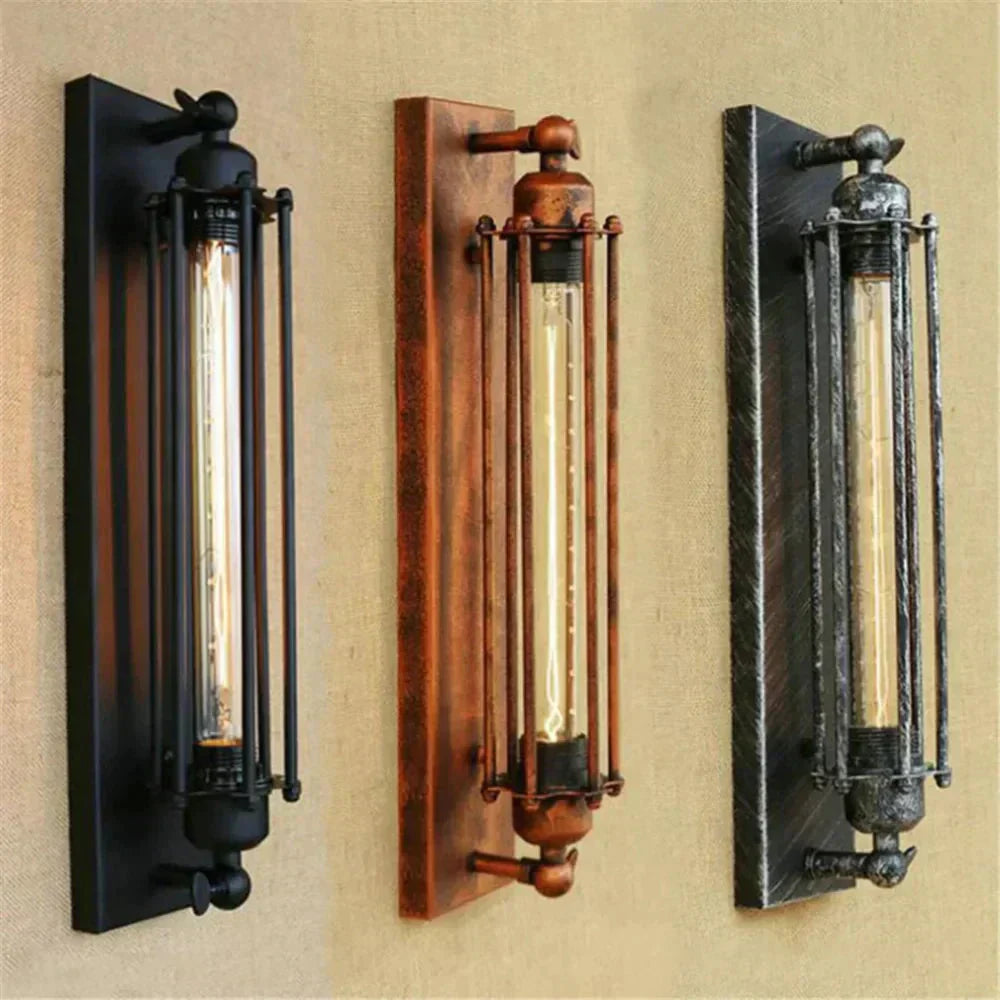 Vintage Matte Black LED Wall Light