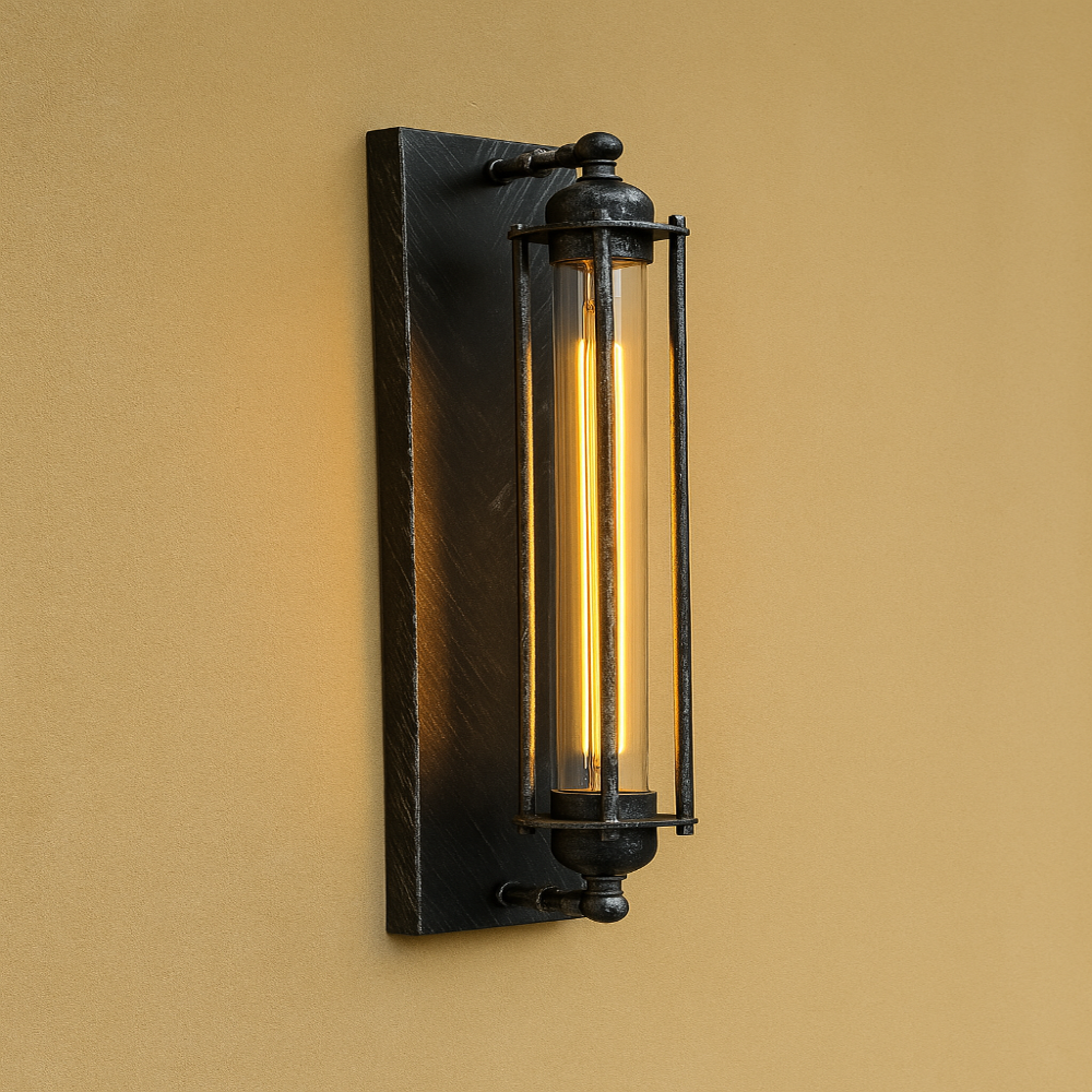 Vintage Matte Black LED Wall Light
