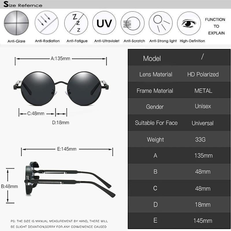 Vintage Polarised Sunglasses with Alloy Frame and UV400 Lenses
