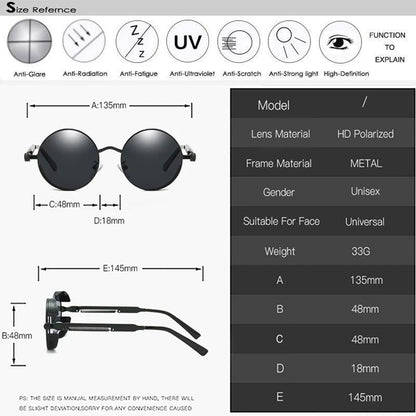 Vintage Polarised Sunglasses with Alloy Frame and UV400 Lenses