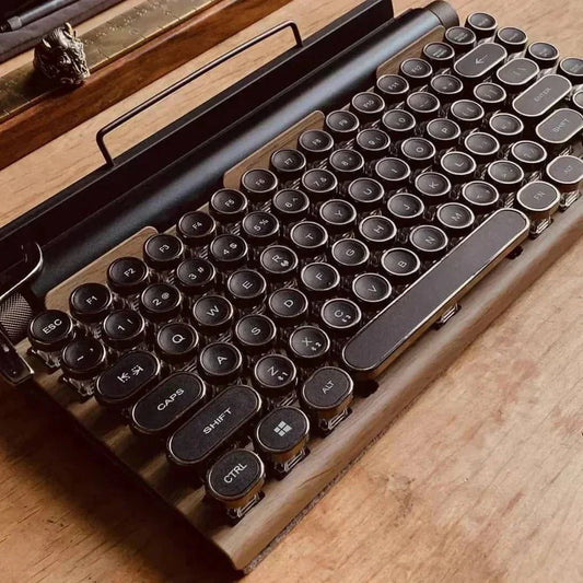 Vintage Typewriter Wireless Mechanical Keyboard Retro Bluetooth RGB