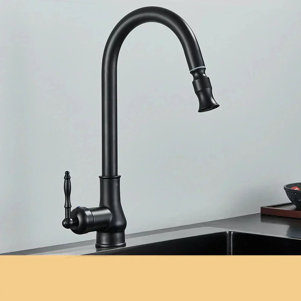 VintageTap Antique Brass Kitchen Faucet with Swivel Spout