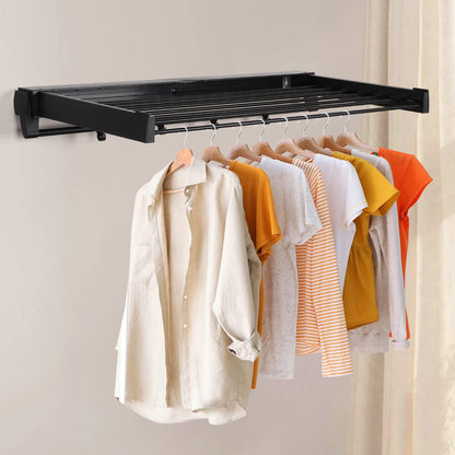 Wall Mounted Folding Clothes Drying Rack Space Saving Laundry Organizer