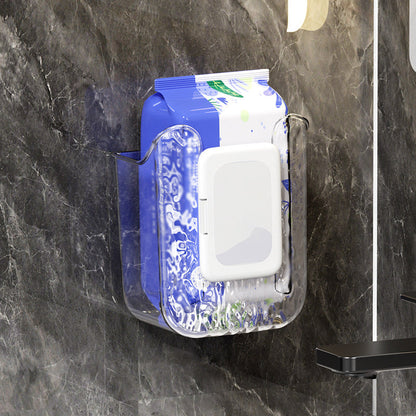 Wall-Mounted Tissue Holder with No-Drill Adhesive Installation
