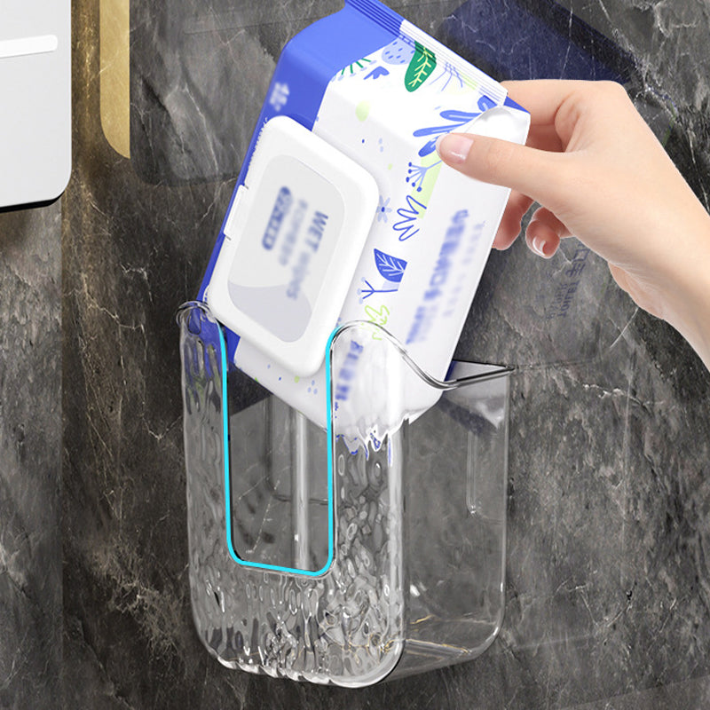 Wall-Mounted Tissue Holder with No-Drill Adhesive Installation