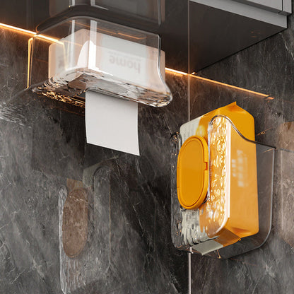 Wall-Mounted Tissue Holder with No-Drill Adhesive Installation