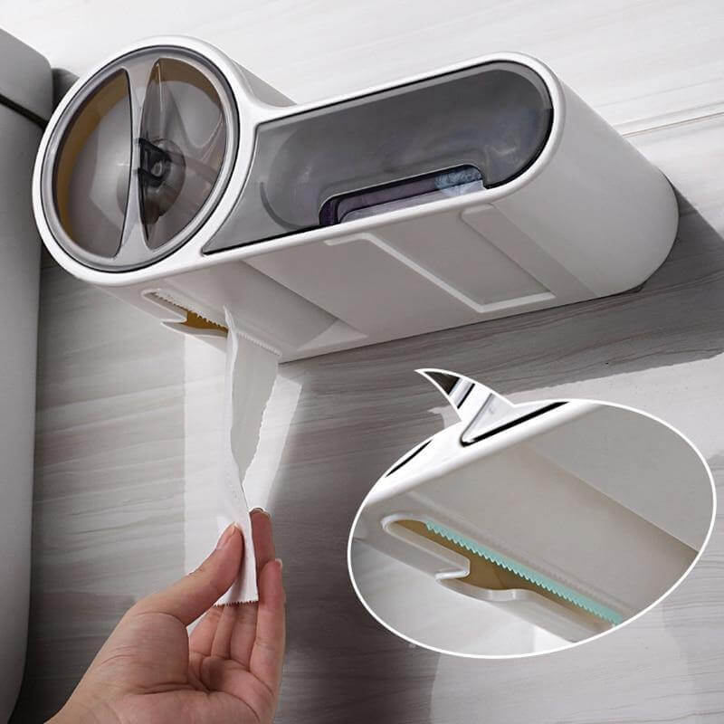 Wall Mounted Toilet Paper Holder with Space Saving Modern Design
